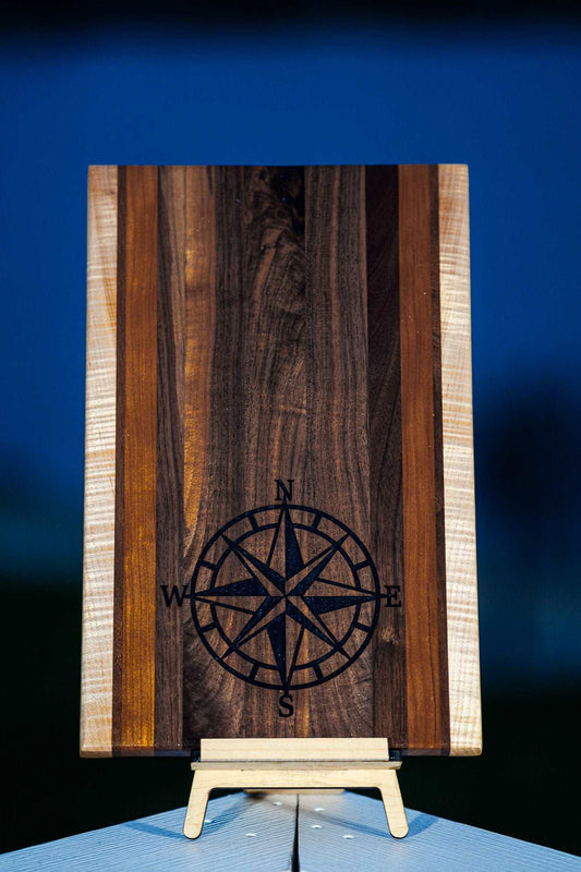 Compass Rose Inlay Serving & Cutting Board