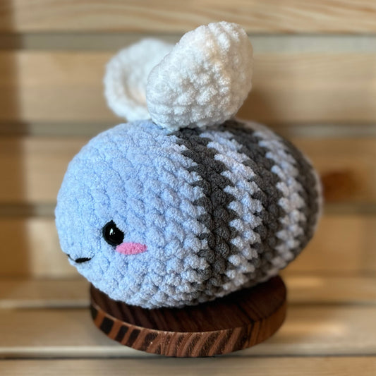 Bee Plushie - Medium - Blue & Gray