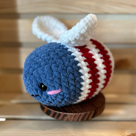 Bee Plushie - Medium - Red, White & Blue