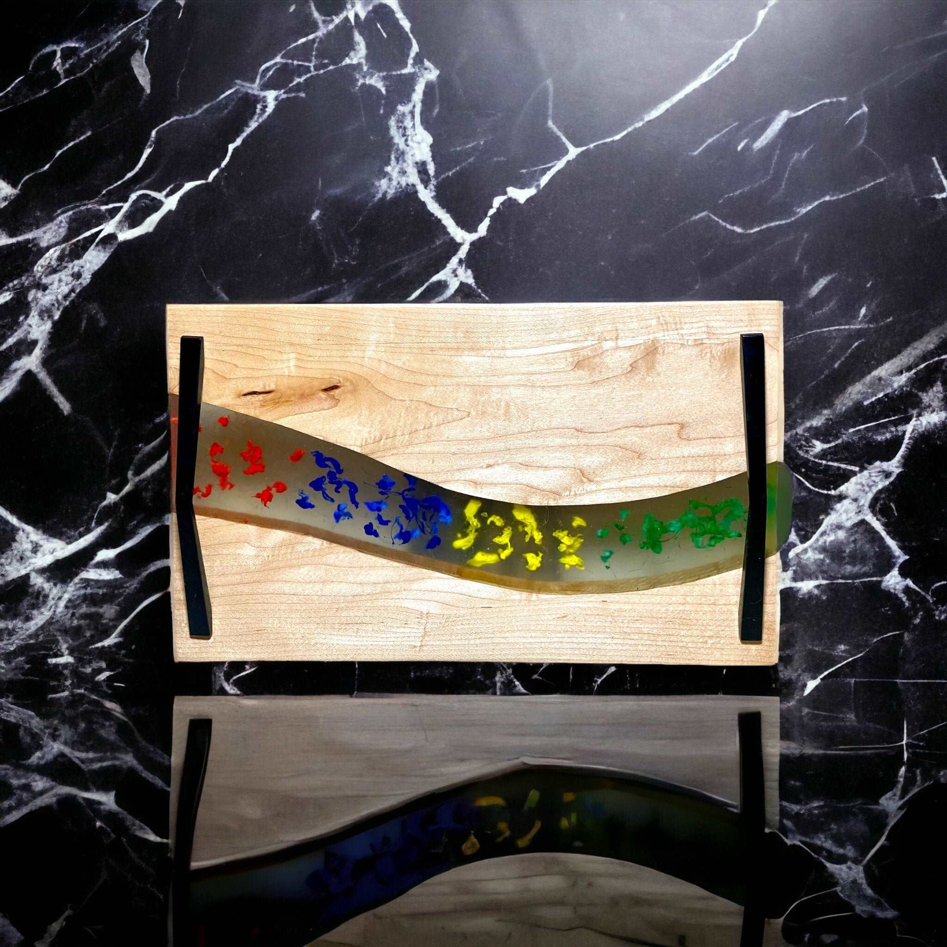 Rainbow Drop Clear River Serving Board