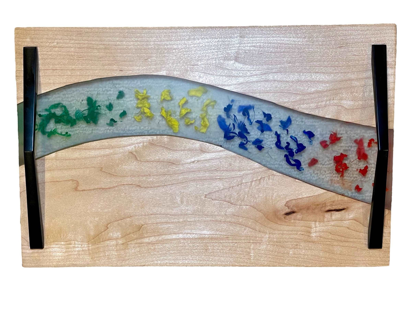 Rainbow Drop Clear River Serving Board