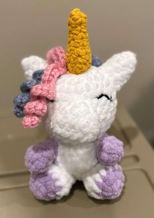 Unicorn - Med - White w Purple